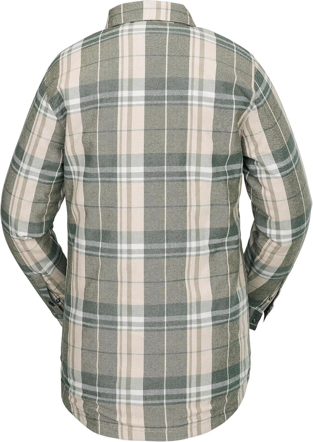 Volcom Women's Hooded Flannel Snowboard Ski Winter Hooded Shirt Jacket Sand