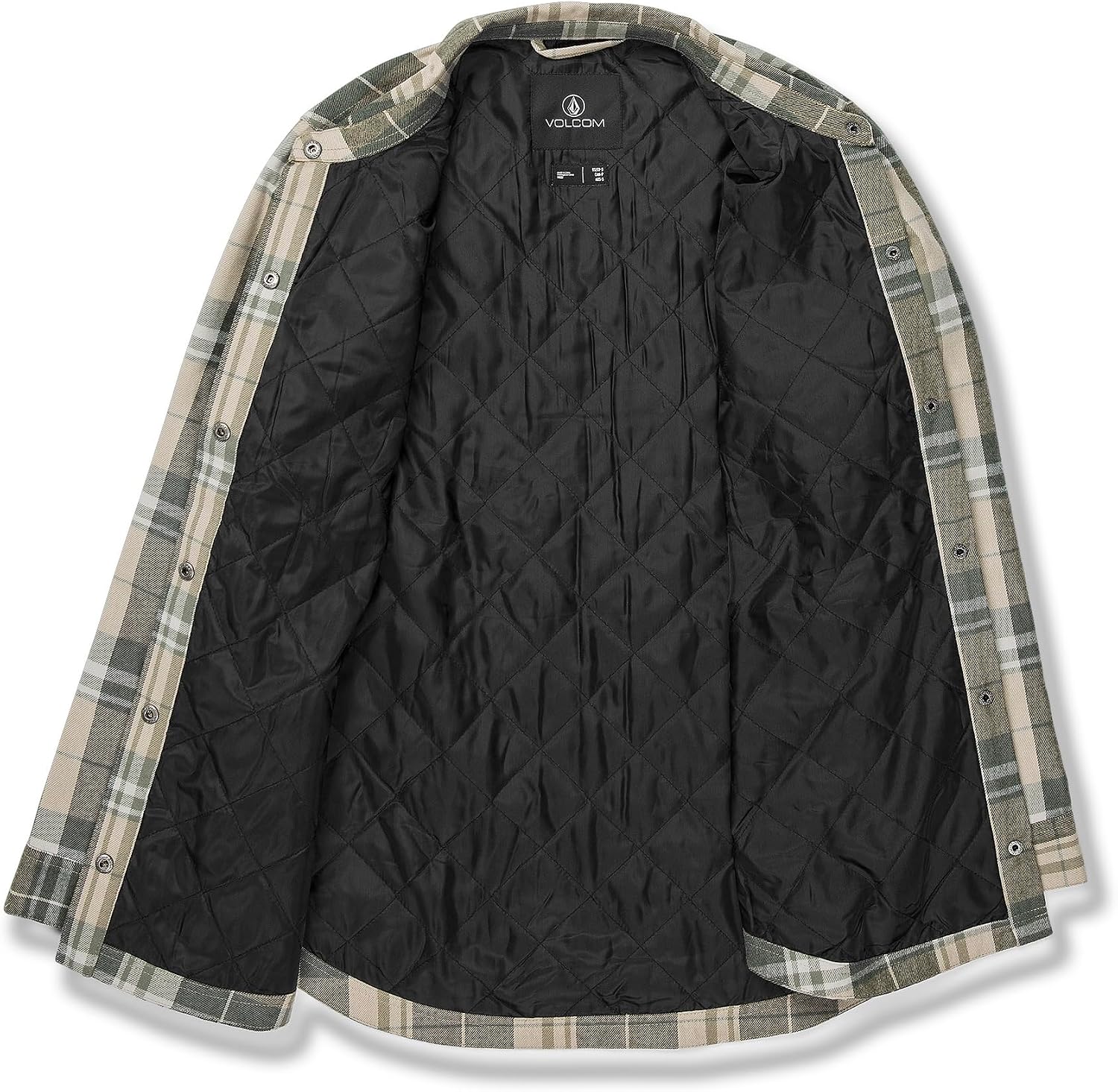 Volcom Women's Hooded Flannel Snowboard Ski Winter Hooded Shirt Jacket Sand