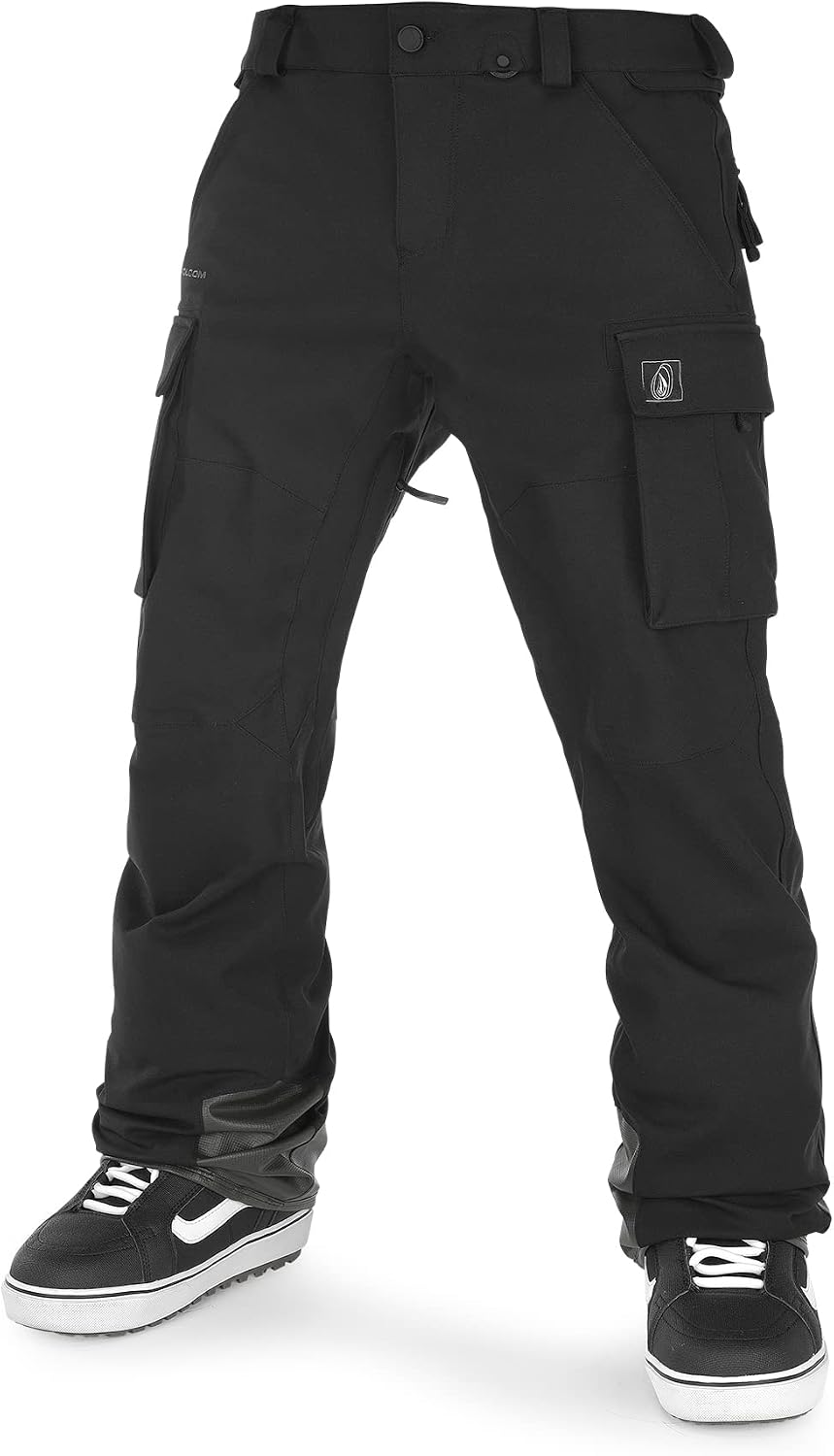 Volcom Men's Articulated Snow Pant, 15k Waterproof Ski Snowboard Pants, Sealed Seams Black S3