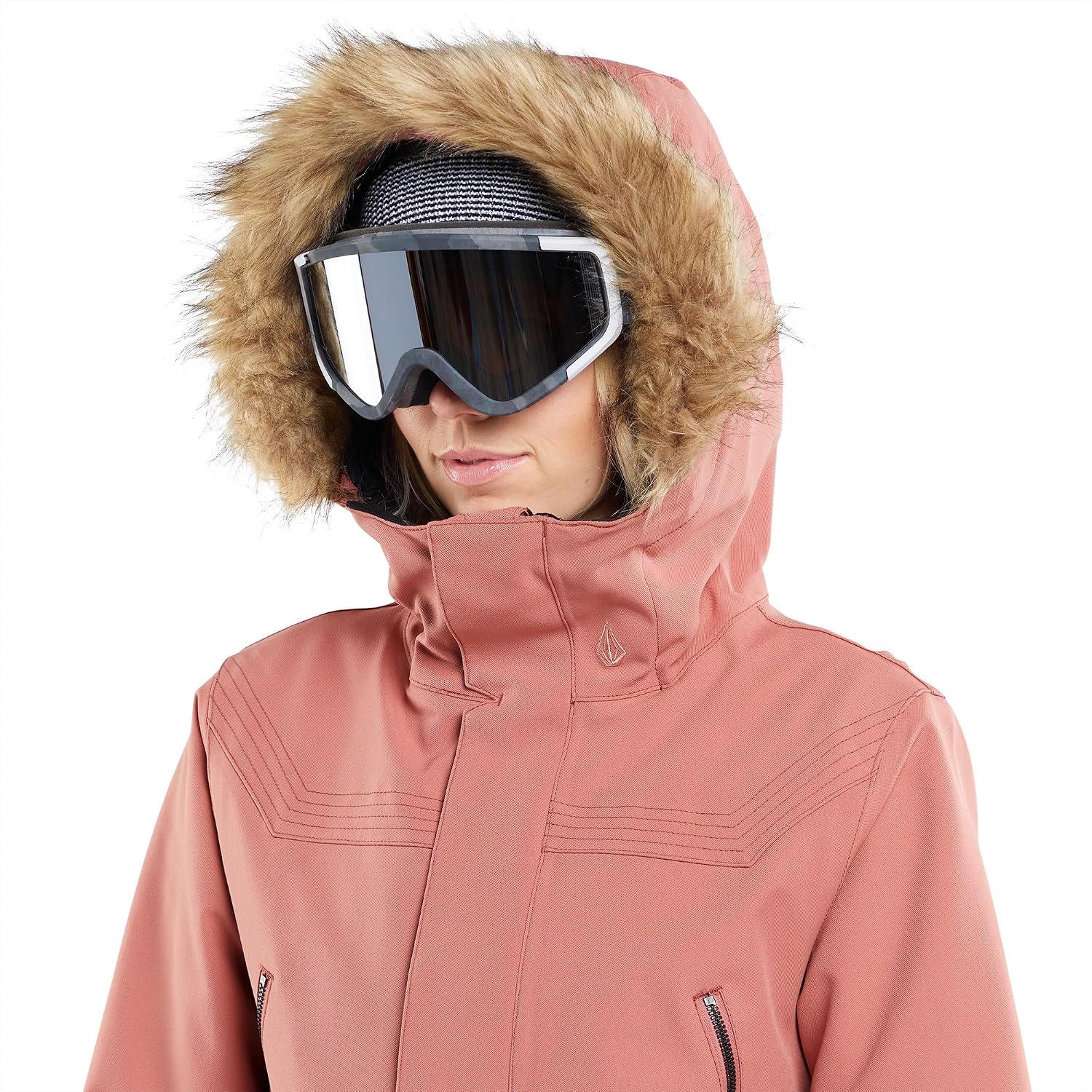 Volcom Women's Shadow Insulated Snowboard Ski Winter Hooded Jacket Earth Pink S4