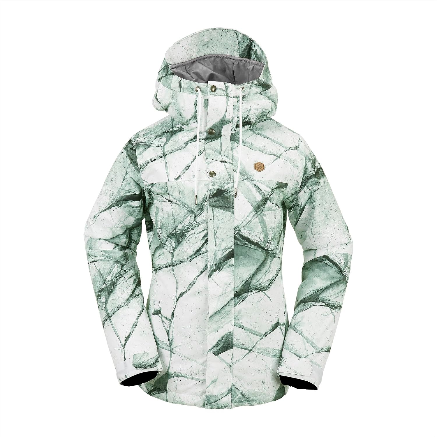 Volcom Women's Bolt Insulated Snowboard Ski Winter Hooded Jacket White Ice S4