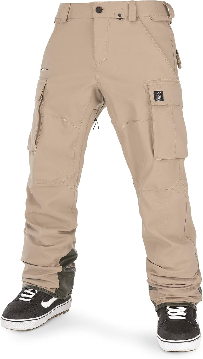 Volcom Men's Articulated Snow Pant, 15k Waterproof Ski Snowboard Pants, Sealed Seams Dark Khaki S3