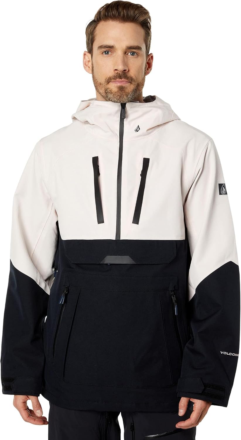 Volcom Men's Brighton Pullover Anarok Hooded Snowboard Jacket Party Pink
