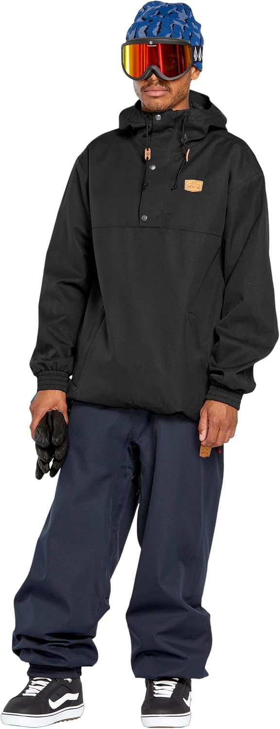 Volcom Men's Arthur Longo 20k Pullover Anarok Hooded Snowboard Jacket Black