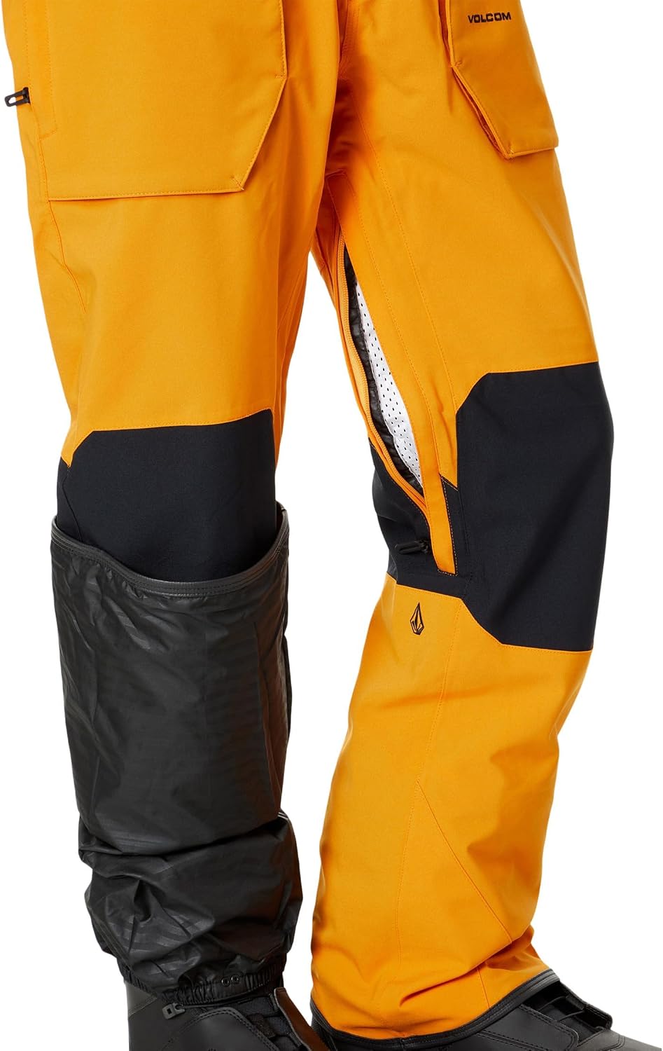 Volcom Men's Roan Bib Overall Snowboard Pant – 15k Waterproof 2-layer Repreve® Fibers Gold