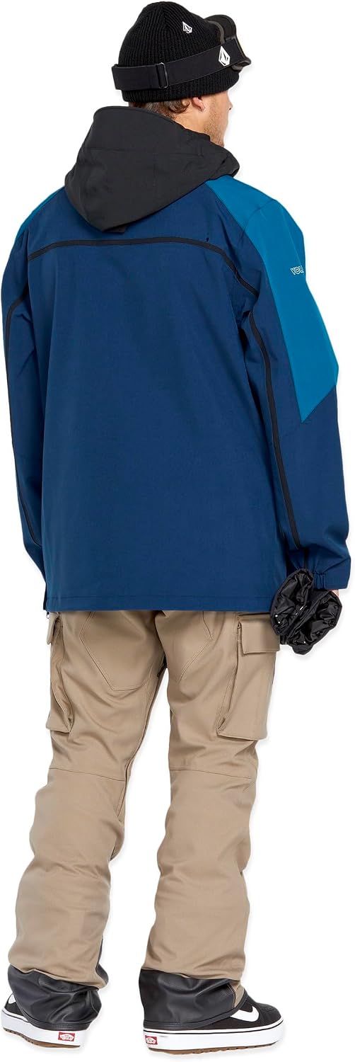Volcom Men's Brighton Pullover Anarok Hooded Snowboard Jacket Navy