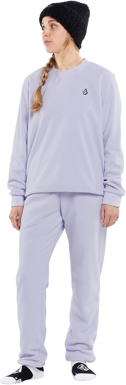 Volcom Women's Polar Fleece Crew Snowboard Sweatshirt Lilac Ash S4