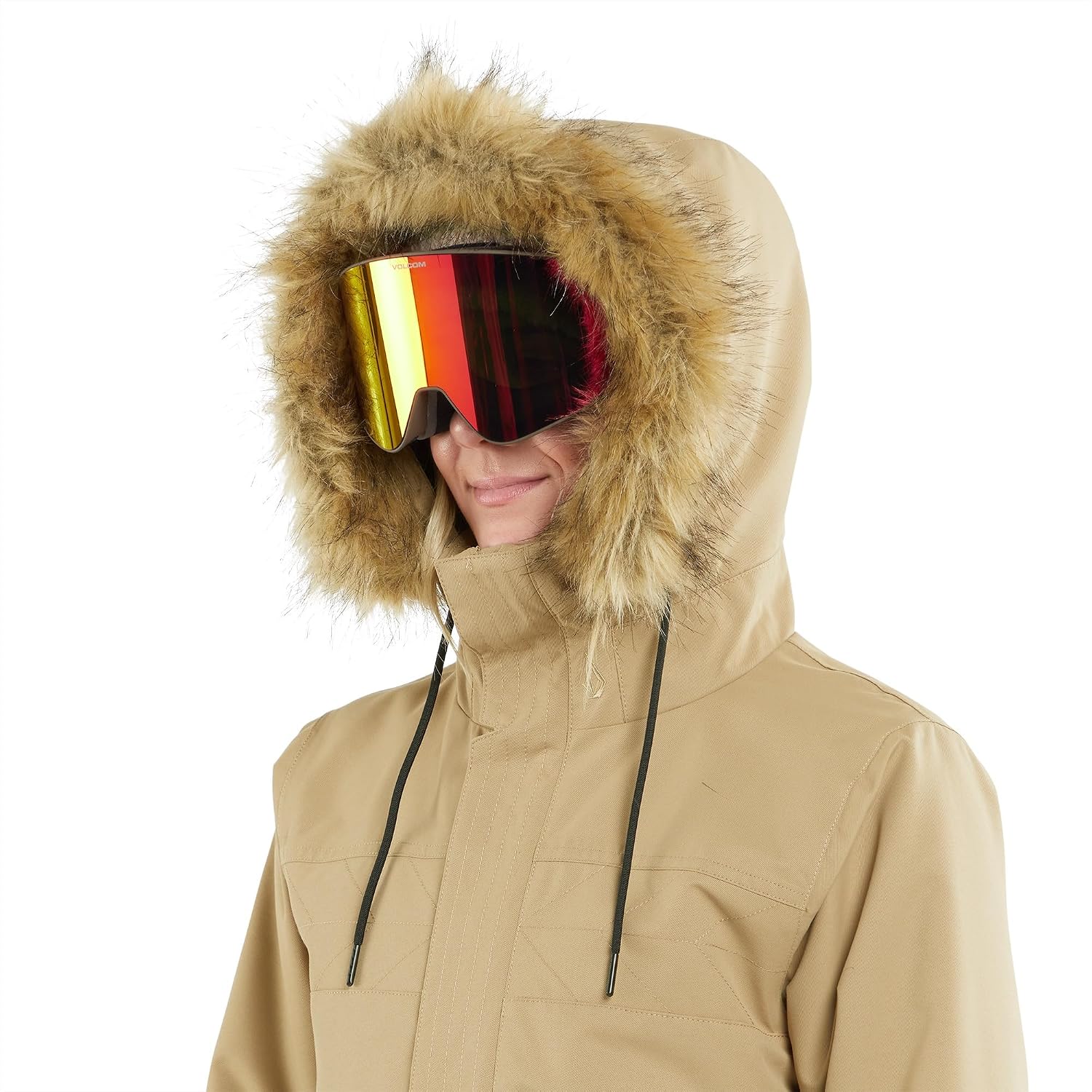 Volcom Women's Fawn Insulated Snowboard Ski Winter Hooded Jacket Dark Khaki S4