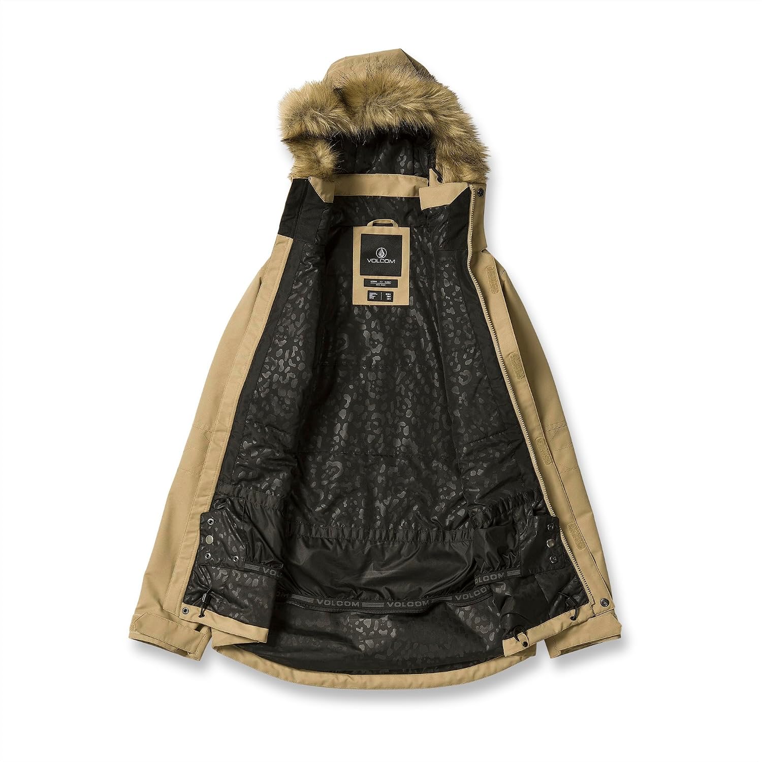 Volcom Women's Fawn Insulated Snowboard Ski Winter Hooded Jacket Dark Khaki S4
