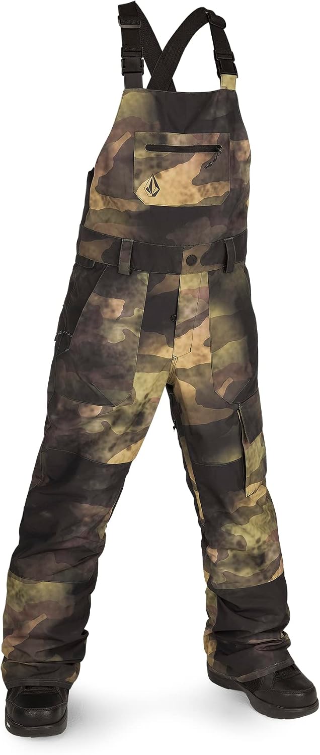 Volcom Boys' Youth Barkley Bib Overall Snowboard Pant Camouflage S3