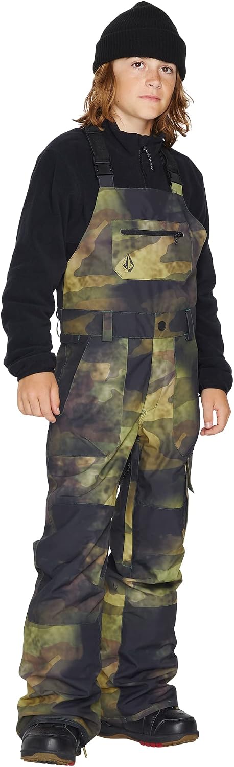 Volcom Boys' Youth Barkley Bib Overall Snowboard Pant Camouflage S3