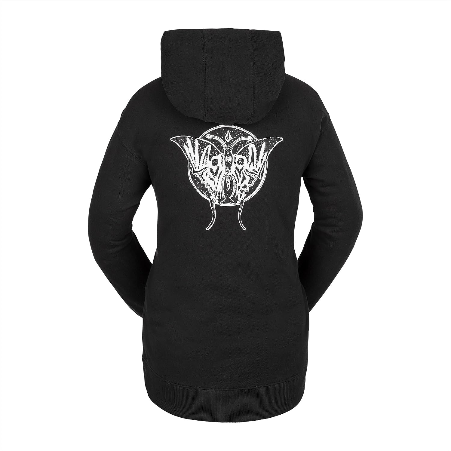 Volcom womens Costus Pollover Baselayer Hooded Fleece Snow Sweatshirt Black S4