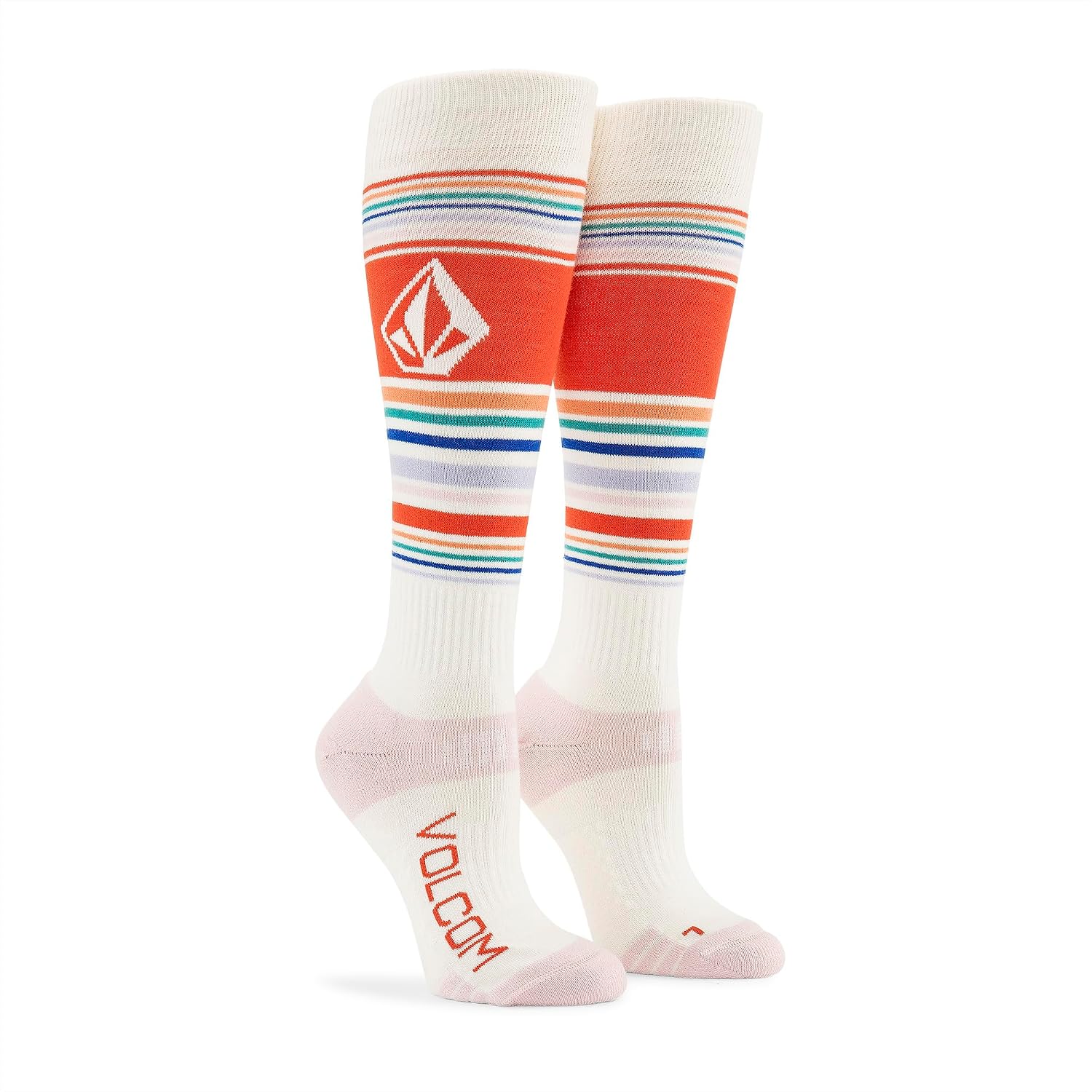 Volcom Women's Tundra Tech Light Weight Snowboard Sock White S4