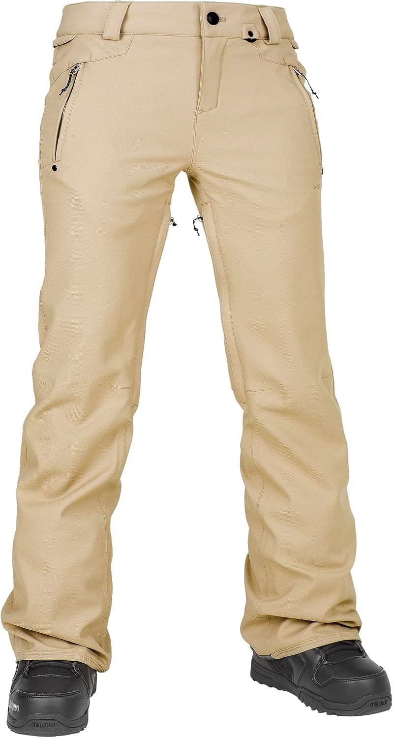 Volcom Women's Genus Slim Fit Stretch Snowboard Ski Pant Sand S5