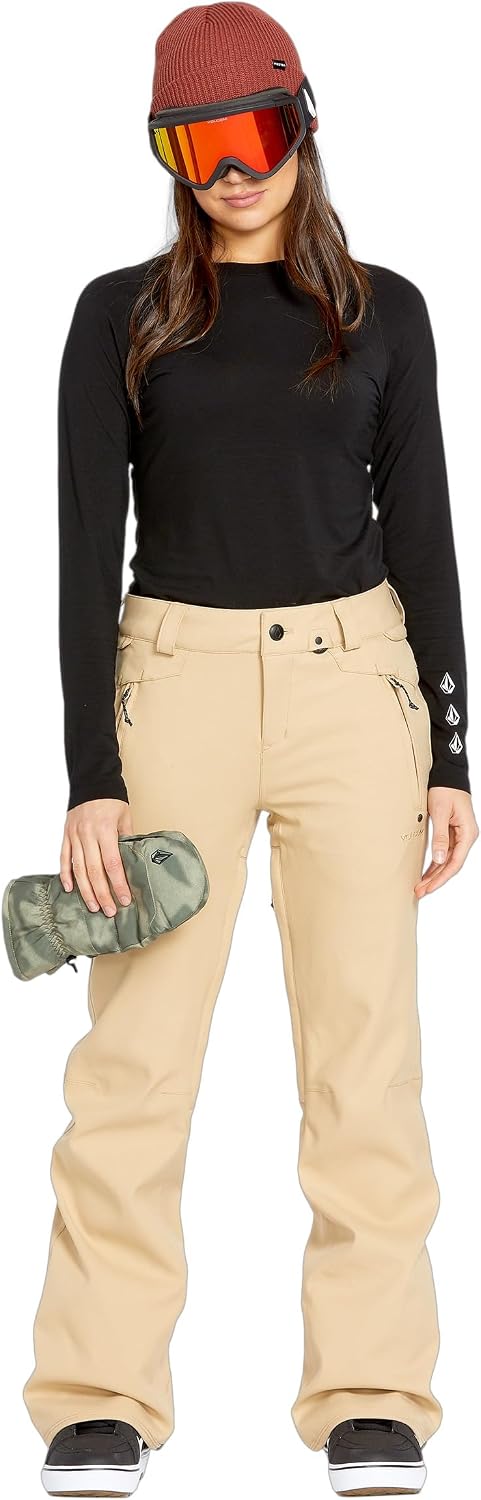 Volcom Women's Genus Slim Fit Stretch Snowboard Ski Pant Sand S5