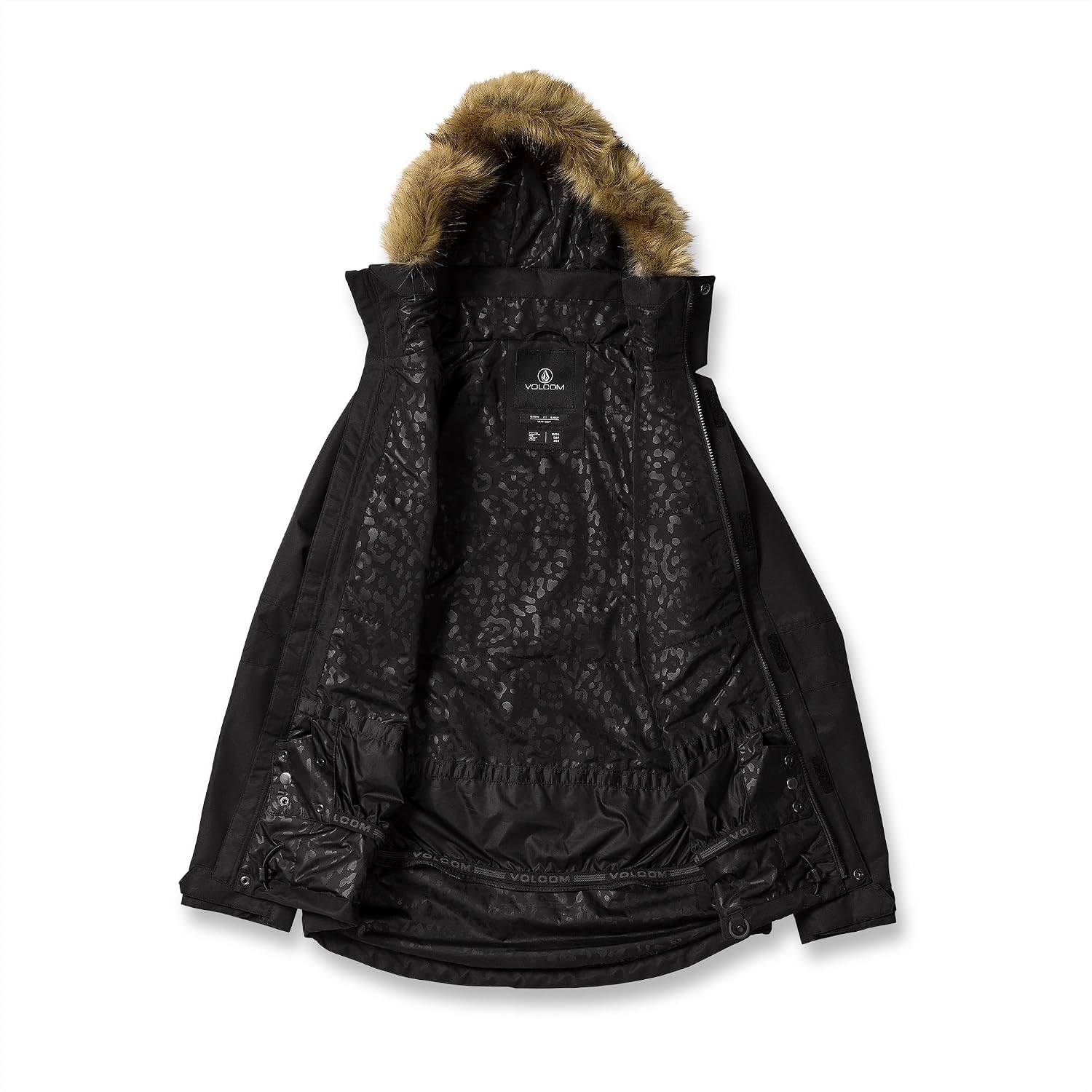 Volcom Women's Fawn Insulated Snowboard Ski Winter Hooded Jacket Black S4