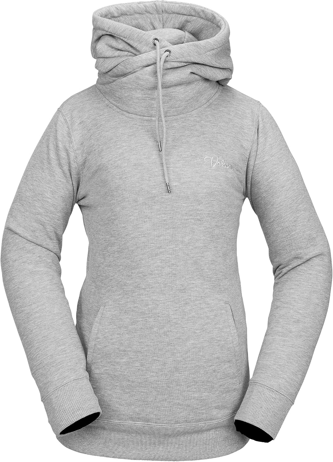 Volcom Women's Tower Hooded Fleece Sweatshirt Heather Grey S5
