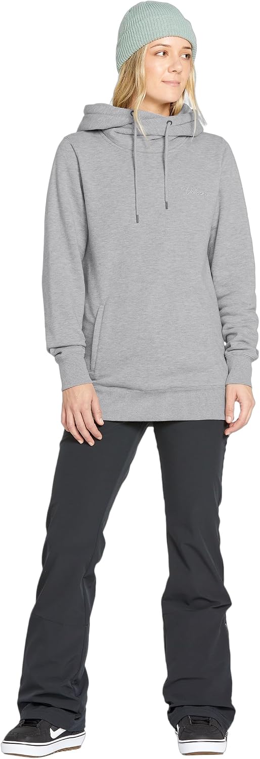 Volcom Women's Tower Hooded Fleece Sweatshirt Heather Grey S5