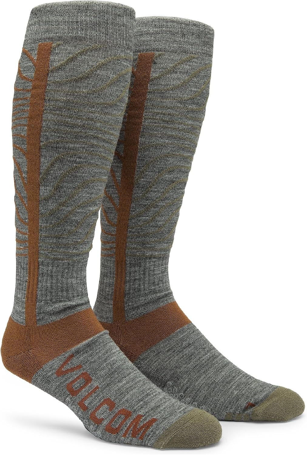 Volcom Men's Heavy Weight Snowboard Ski Sock Heather Grey S5
