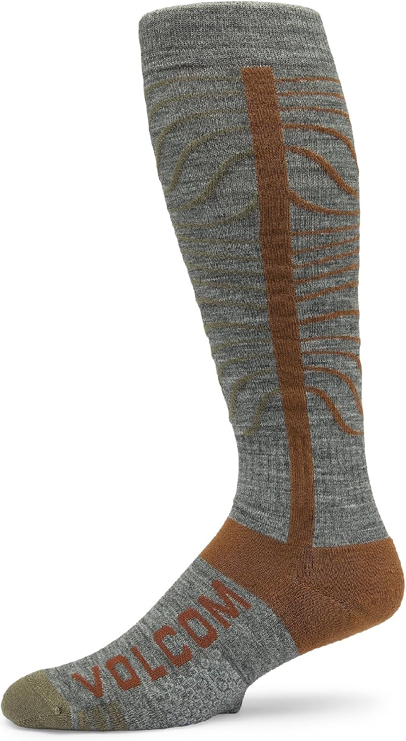 Volcom Men's Heavy Weight Snowboard Ski Sock Heather Grey S5