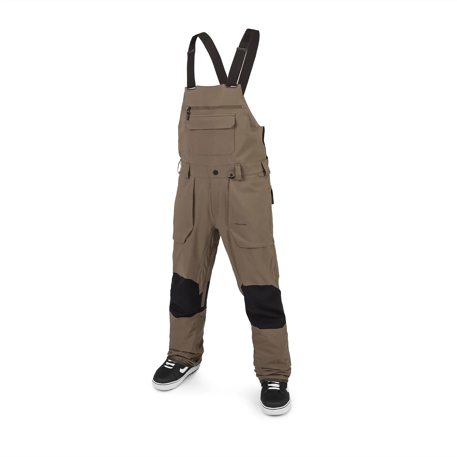 Volcom Men's Roan Bib Overall Snowboard Pant – 15k Waterproof 2-layer Repreve® Fibers Teak