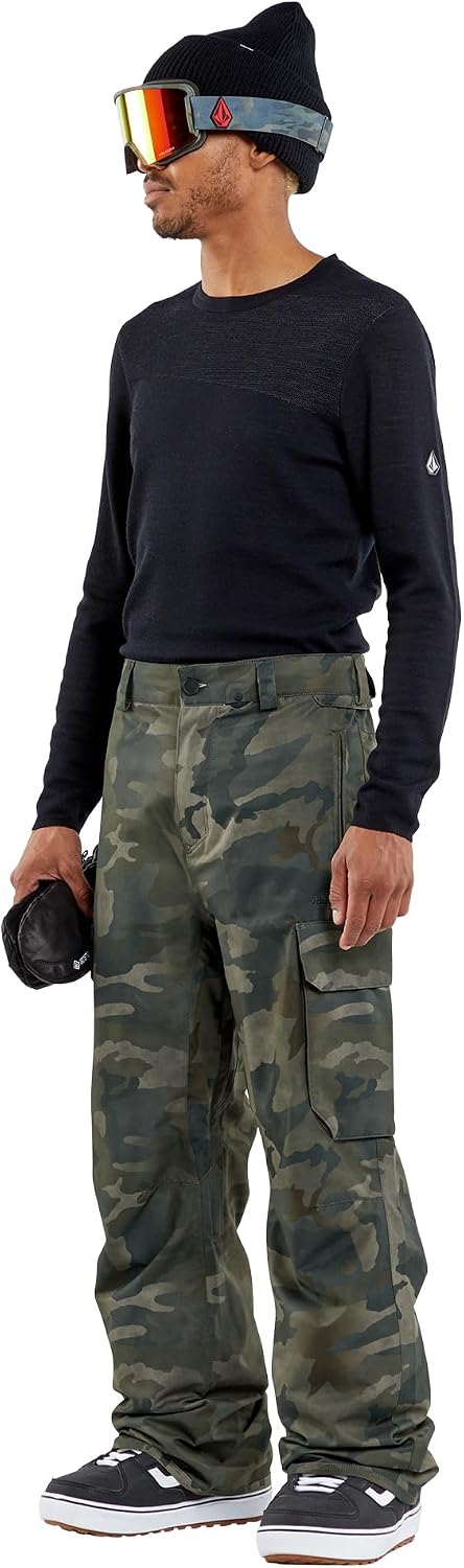 Volcom Men's V.CO Hunter Cargo Snowboard Pants Cloudwash Camo S4
