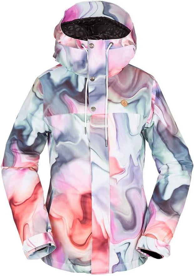 Volcom Women's Bolt Insulated Snowboard Ski Winter Hooded Jacket Nebula Print S3