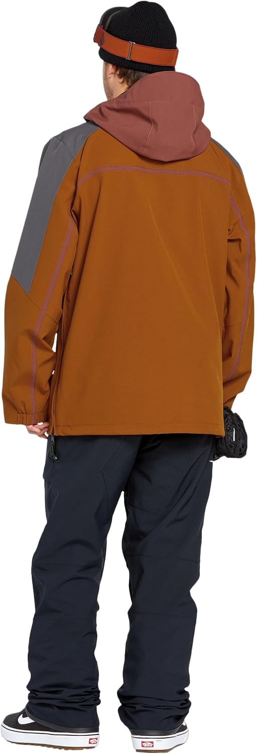 Volcom Men's Brighton Pullover Anarok Hooded Snowboard Jacket Caramel