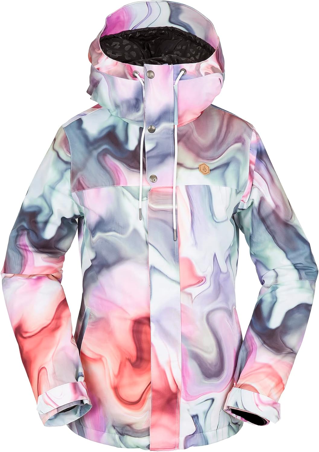 Volcom Women's Bolt Insulated Snowboard Ski Winter Hooded Jacket Nebula Print S3