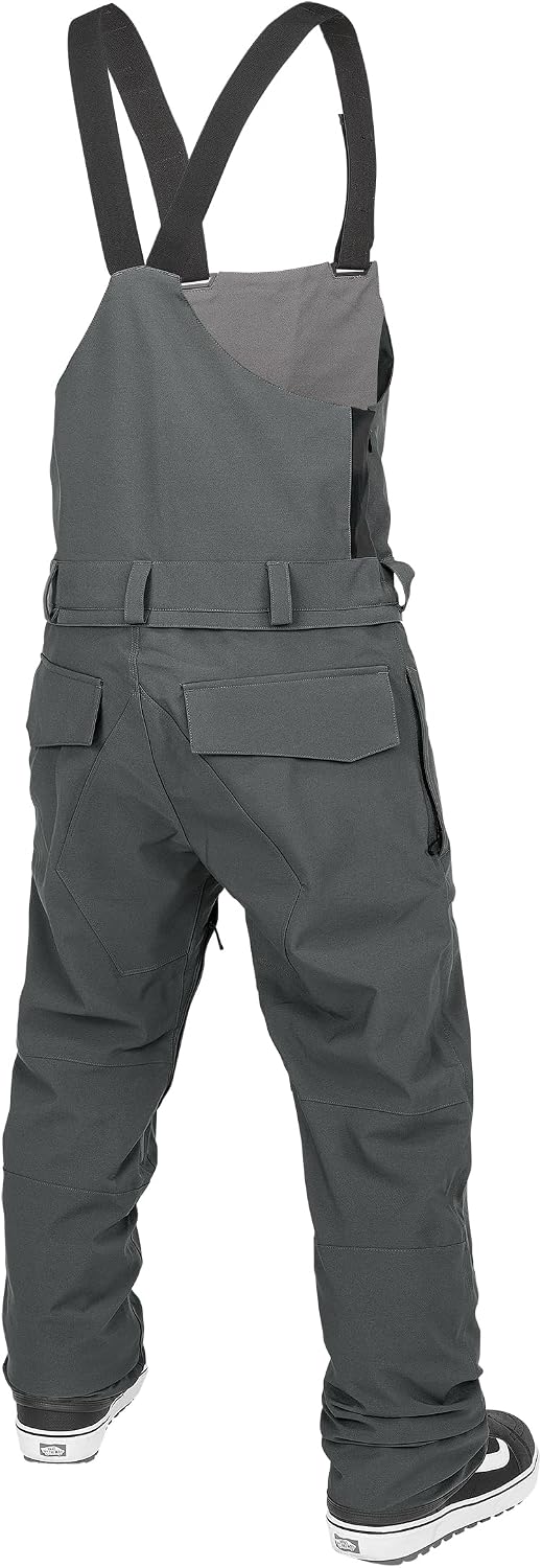 Volcom Men's Roan Bib Overall Snowboard Pant – 15k Waterproof 2-layer Repreve® Fibers Charcoal