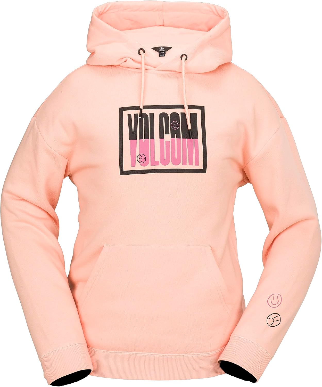 Volcom Women's Essential Hooded Snowboard Riding Fleece Hoodie Coral Haze S5