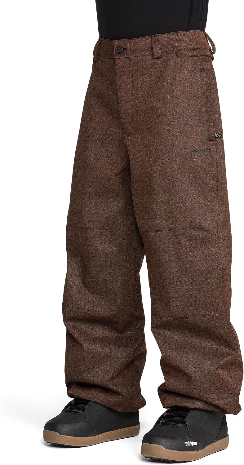 Volcom Men's Shell Snow Billow Pant – 10k Waterproof, Baggy Fit, Breathable 2-layer Brown Denim