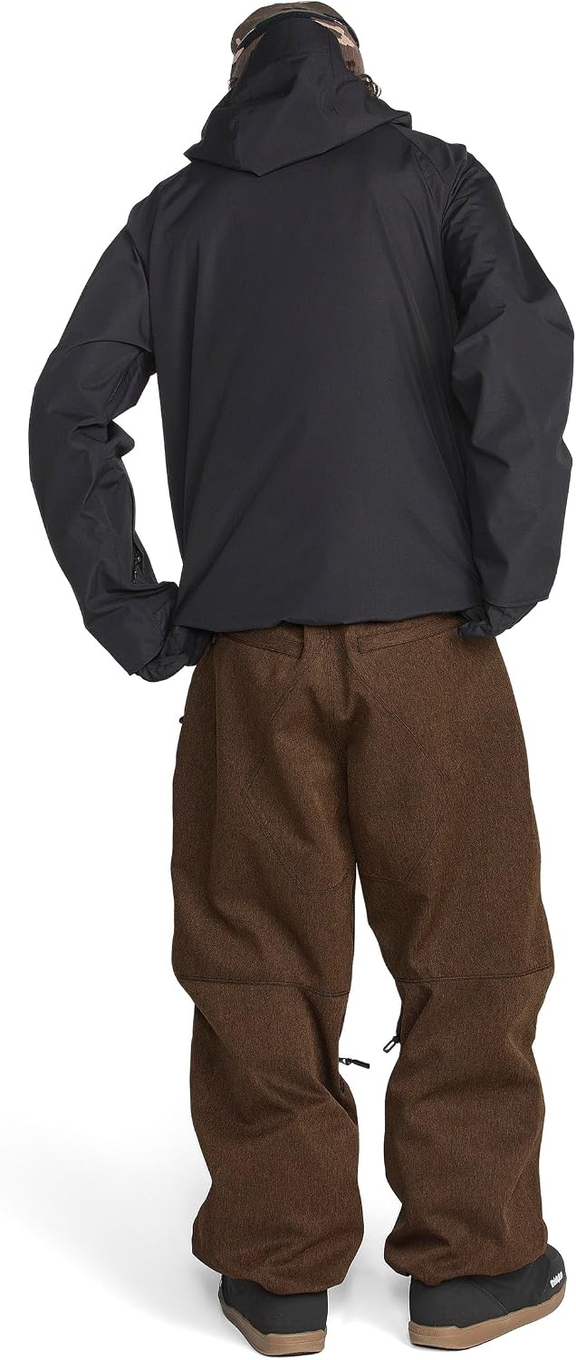 Volcom Men's Shell Snow Billow Pant – 10k Waterproof, Baggy Fit, Breathable 2-layer Brown Denim