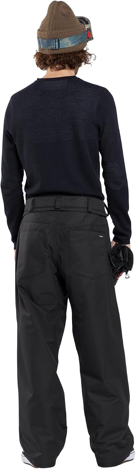Volcom Men's 5-pocket Snowboard Pant, 10k Waterproof Ski Snow Pants, Sealed Seams Black S4