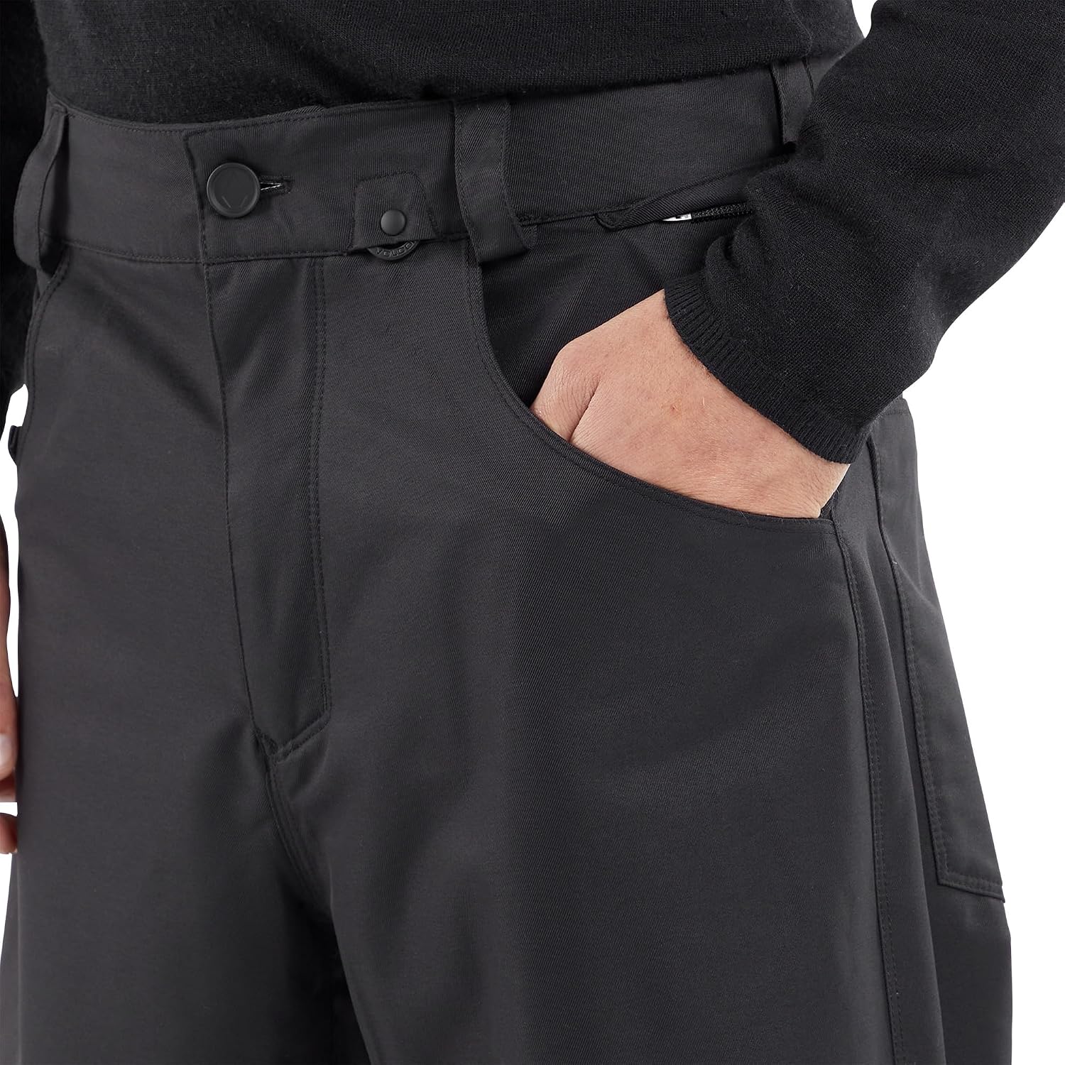 Volcom Men's 5-pocket Snowboard Pant, 10k Waterproof Ski Snow Pants, Sealed Seams Black S4