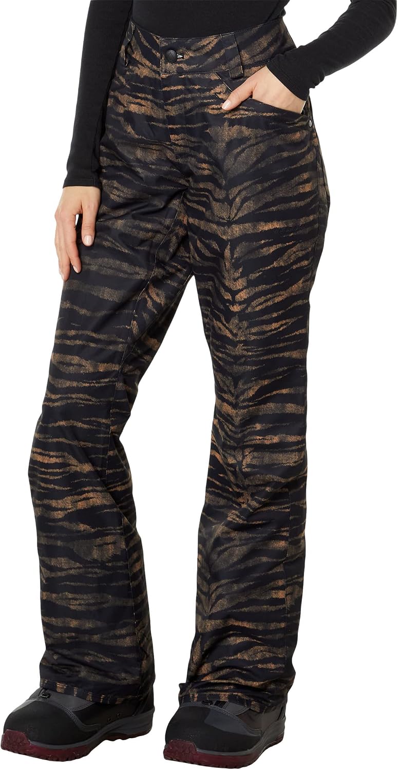 Volcom Women's Hallen Modern Fit Snowbaord Pant Tiger Print S3
