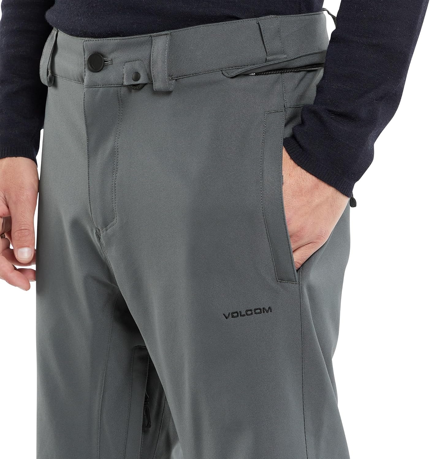 Volcom Men's Frickin Relaxed Fit Chino Snowboard Pant Dark Grey Black