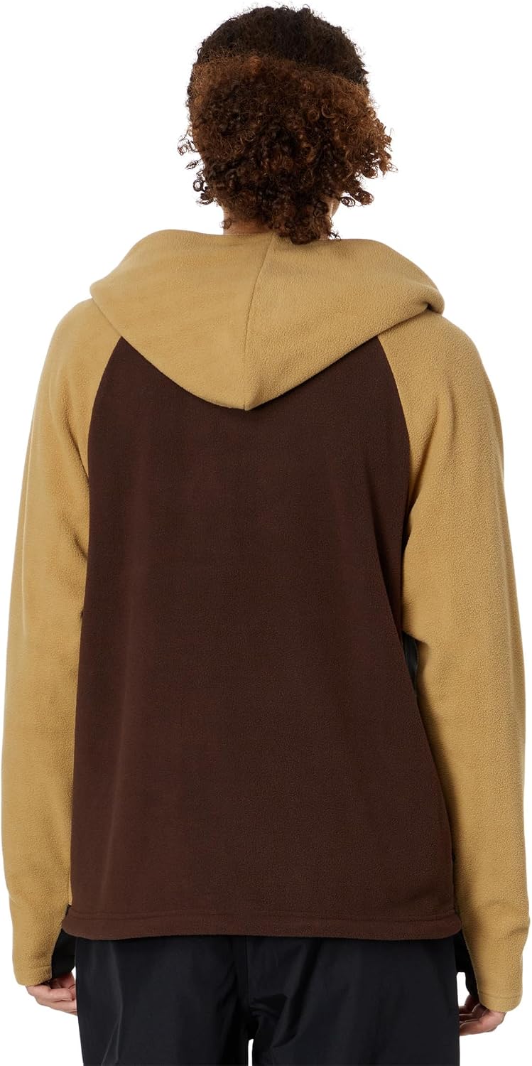 Volcom Men's Polar Fleece Hooded 12 Zip Snowboard Ski Baselayer Dark Khaki S4