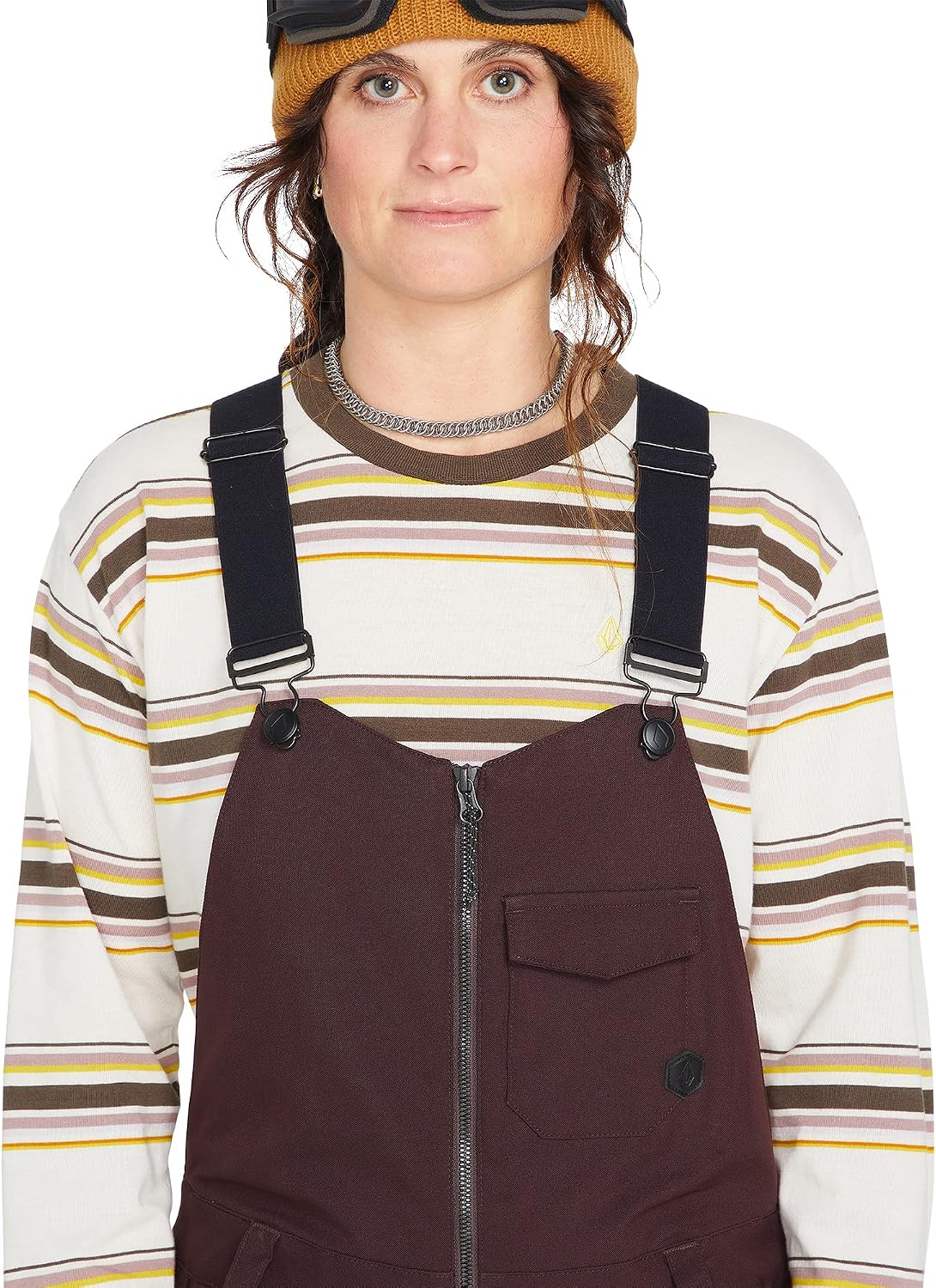 Volcom Women's Swift Bib Overall Snowpant Black Plum S3