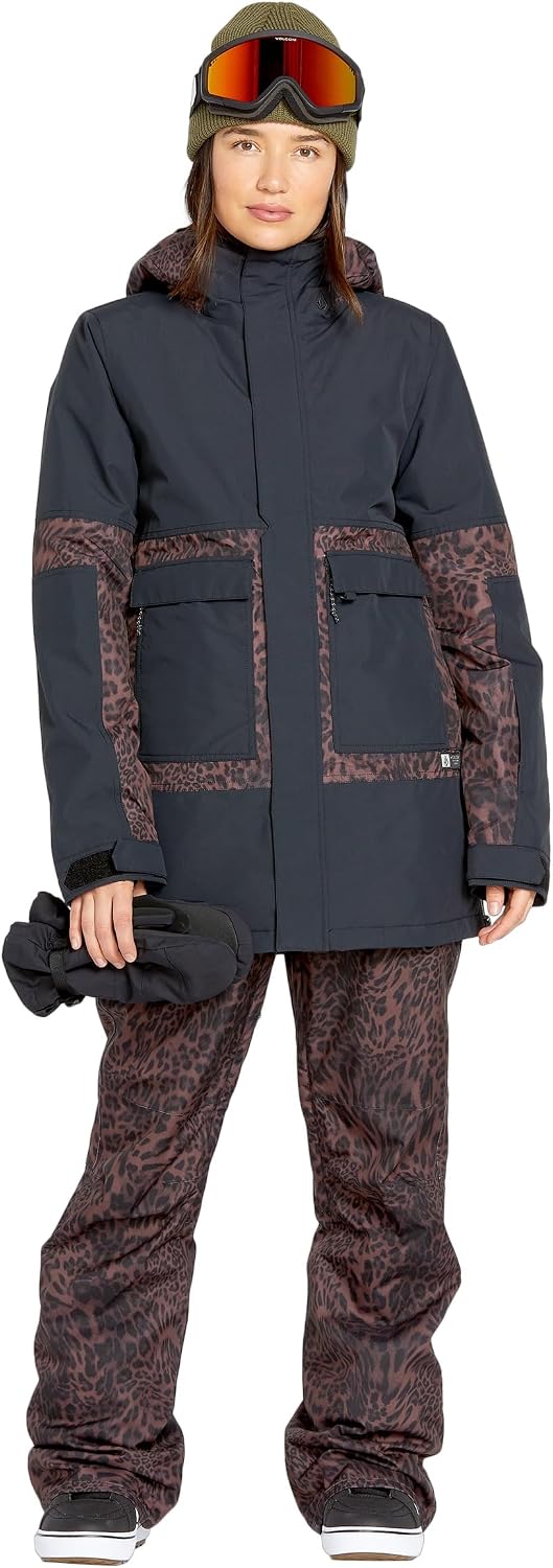 Volcom Women's Swift Bib Overall Snowpant Leopard S5