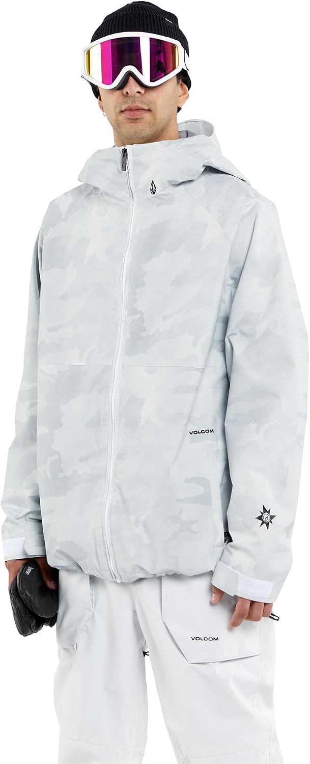 Volcom Men's 2836 Insulated Snowboard Jacket White Camo