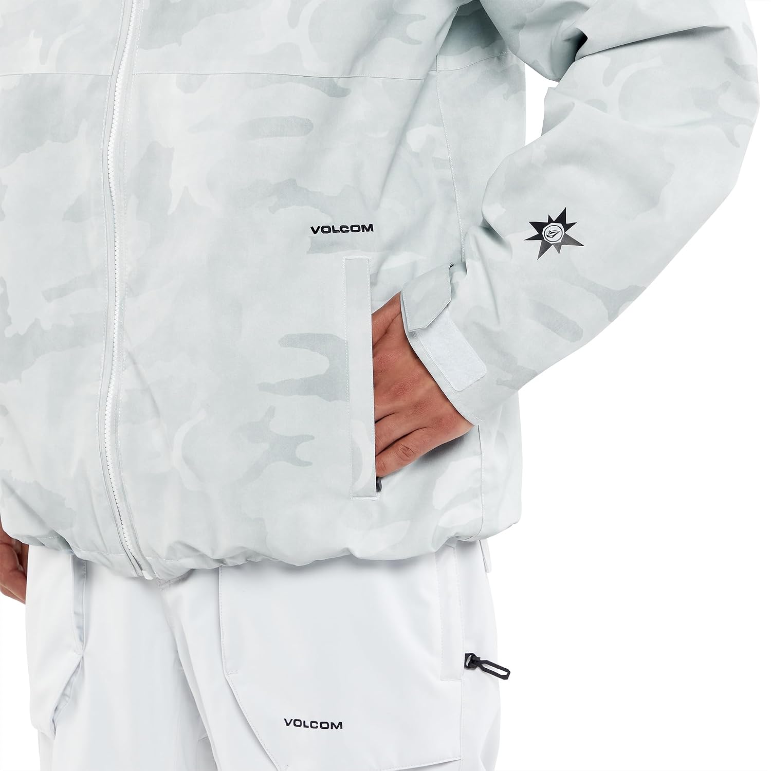 Volcom Men's 2836 Insulated Snowboard Jacket White Camo