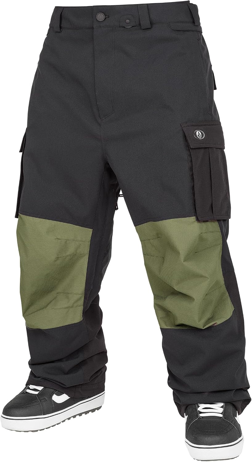 Volcom Men's Nwrk Baggy Snowboard Pant – 10k Waterproof Breathable 2-layer Black Black