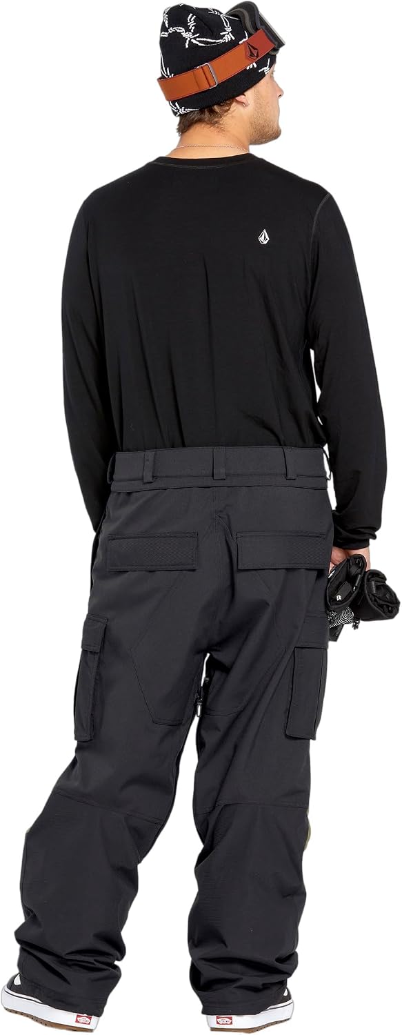 Volcom Men's Nwrk Baggy Snowboard Pant – 10k Waterproof Breathable 2-layer Black Black
