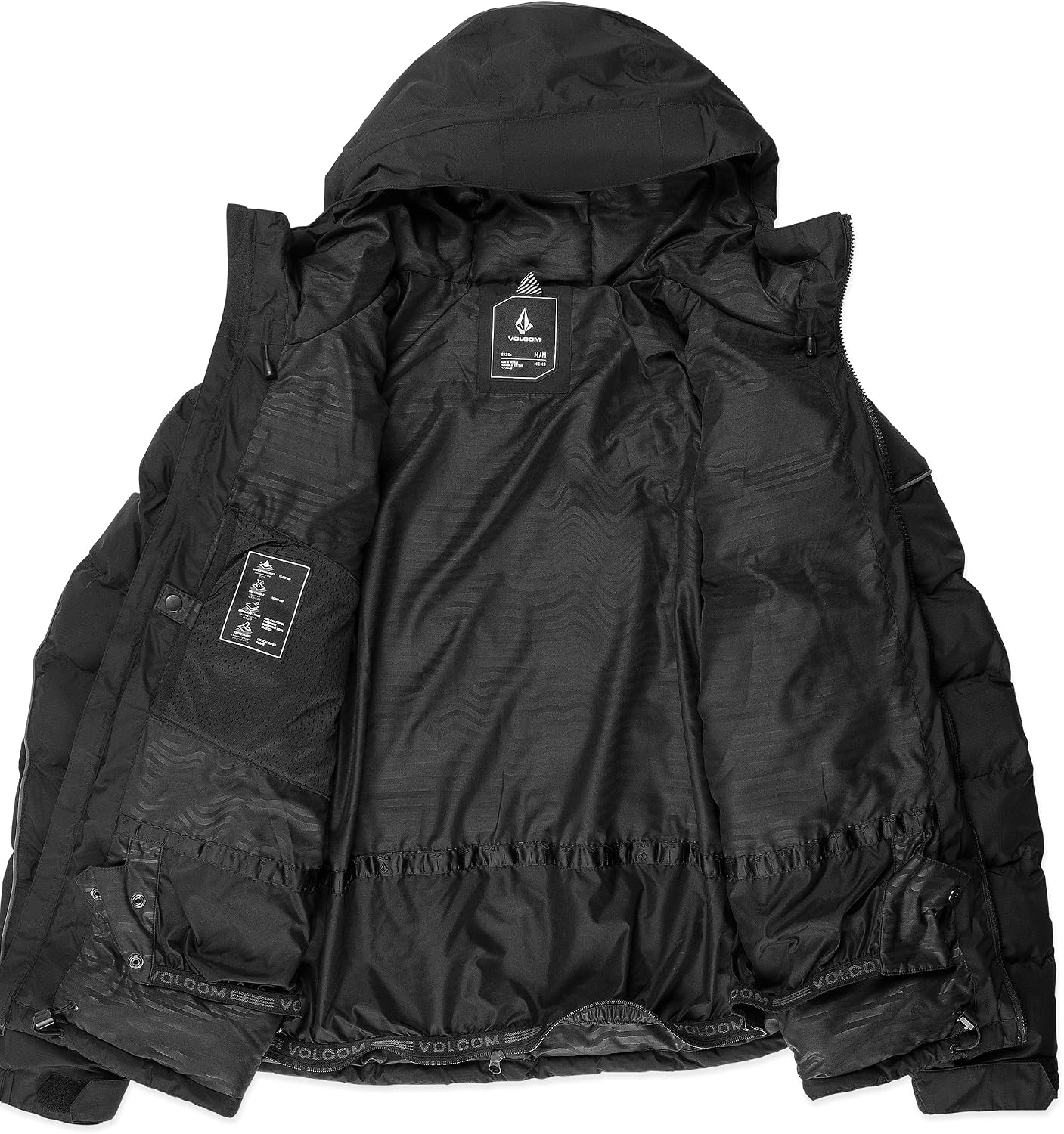 Volcom Men's Sew Down Ecodown Filled Puffy Snowboard Winter Ski Jacket Black S5