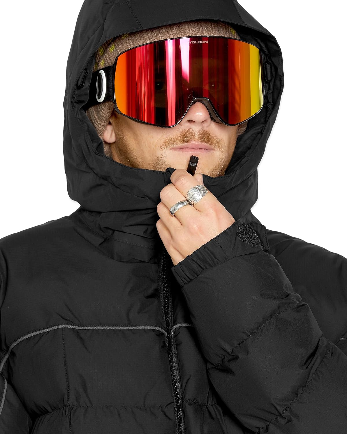 Volcom Men's Sew Down Ecodown Filled Puffy Snowboard Winter Ski Jacket Black S5