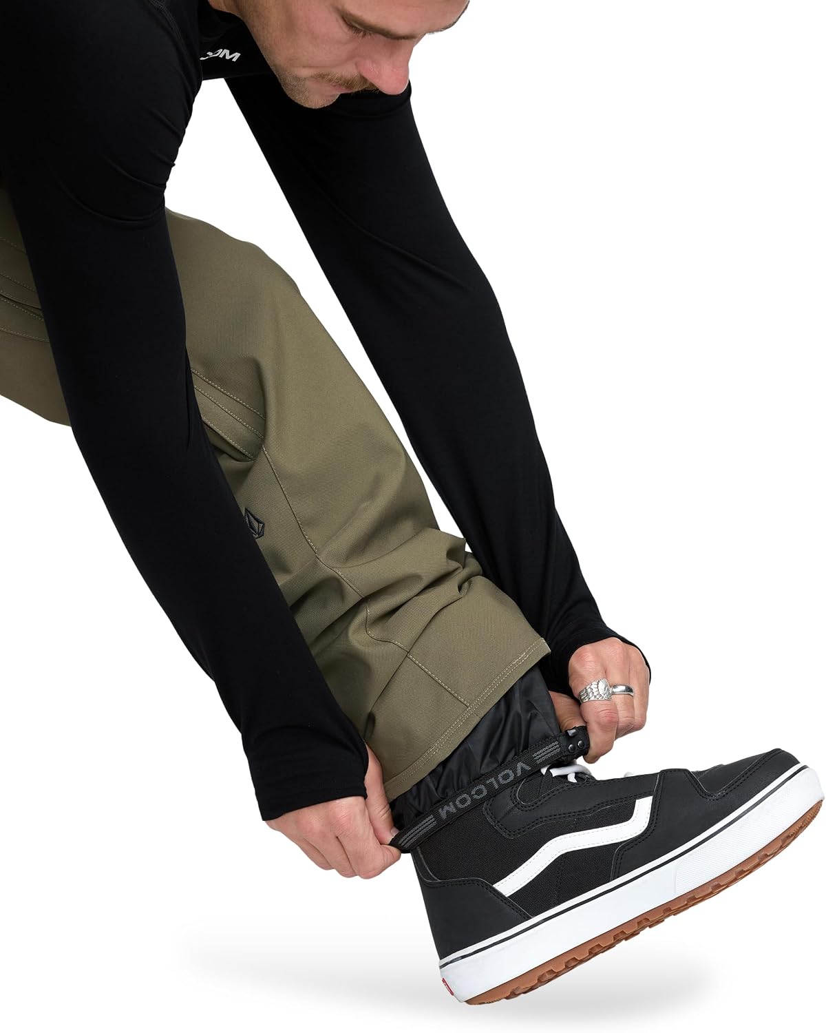 Volcom Men's Freakin Snow Chino Pants – 15k Waterproof Breathable Snowboard Pants With Zip Tech Military