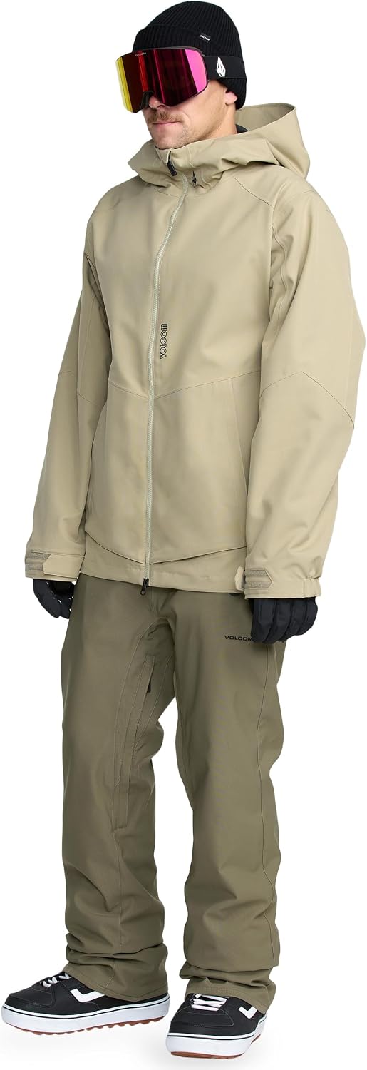 Volcom Men's Freakin Snow Chino Pants – 15k Waterproof Breathable Snowboard Pants With Zip Tech Military