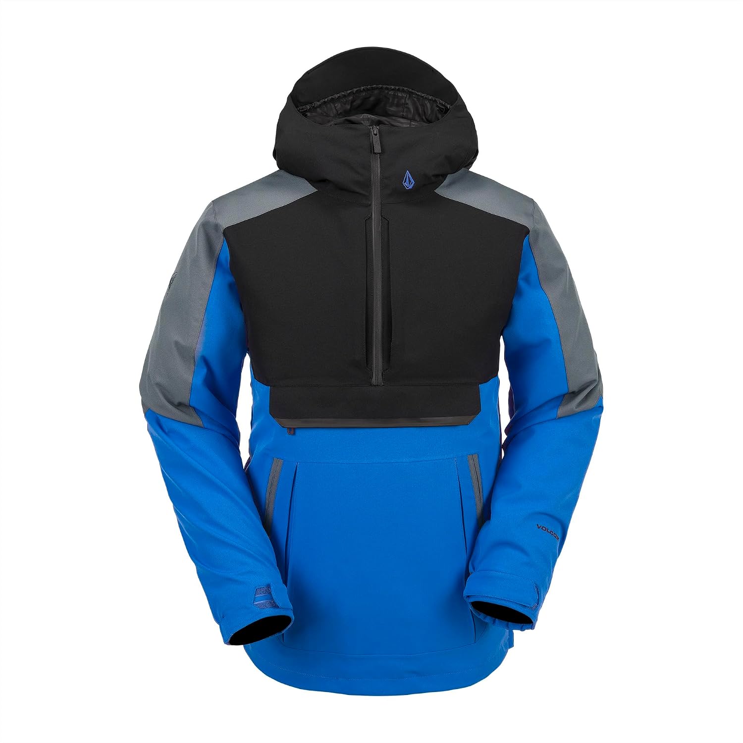 Volcom Men's Brighton Pullover Anarok Hooded Snowboard Jacket Electric Blue