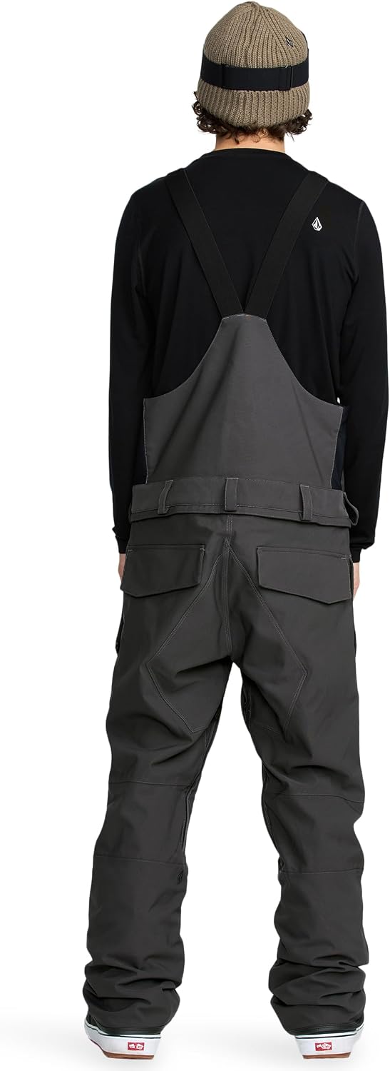 Volcom Men's Roan Bib Overall Snowboard Pant – 15k Waterproof 2-layer Repreve® Fibers Carbon
